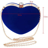 NEW-Heart Shape Clutch Bag Messenger Shoulder Handbag Tote Evening Bag Purse,blue