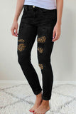 Leopard Patch Skinny Jeans