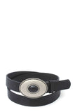 Oval Shape Metal Buckle Pu Leather Belt - LockaMe Designs