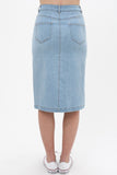 Denim Mid Thigh Length Skirt With Button Down Front