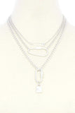 Lock Charm Metal Layered Necklace