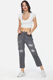 Distressed Chain Clip Jeans