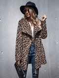 Leopard Waterfall Collar Teddy Coat
