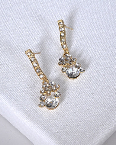Crystal and Stone Drop Earrings