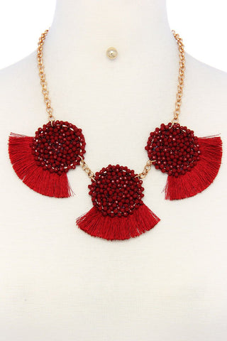 Multi pattern fashion necklace and earring set - LockaMe Designs
