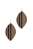 Fabric Pointed Oval Drop Earring - LockaMe Designs