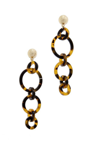 Multi Resin Round Chain Fashion Earring - LockaMe Designs