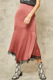 A Solid Woven Midi Skirt - LockaMe Designs