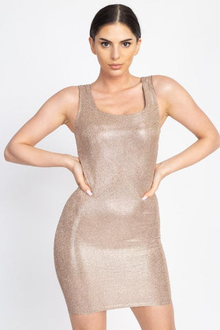 Metallic Glitter Mini Dress - LockaMe Designs