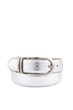 Womens Clamp Round Buckle On One-size-fits-all Plain Feather Edged Dress Belt - LockaMe Designs