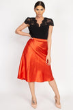 A-line Satin Midi Skirt - LockaMe Designs