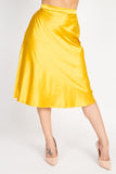 A-line Satin Midi Skirt - LockaMe Designs