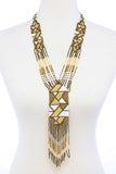 Trendy Ancient Pattern Beaded Long Necklace - LockaMe Designs