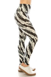 Long Yoga Style Banded Lined Multi Printed Knit Legging With High Waist. - LockaMe Designs