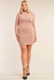 Plus Size Long Sleeve Ribbed Knit Sexy Cut Out Back Mini Dress - LockaMe Designs