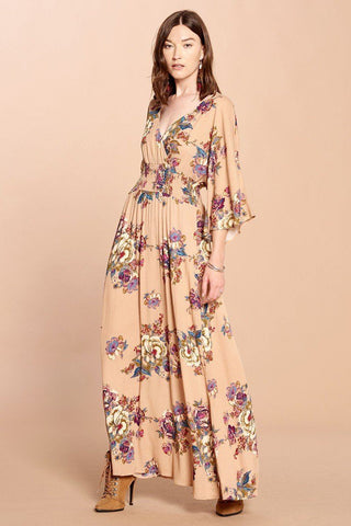 Floral Print Maxi Wrap Dress