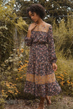 A Floral-print Woven Midi Dress - LockaMe Designs