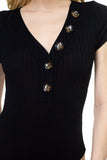 Button V-neck Bodysuit - LockaMe Designs