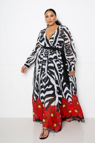 Zebra Printed Maxi Dress - LockaMe Designs