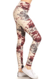 Yoga Style Banded Lined Tie Dye Print, Full Length Leggings In A Slim Fitting - LockaMe Designs
