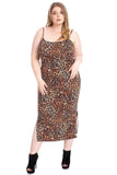 Leopard Print Cardigan & Dress Plus Size Set - LockaMe Designs