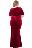 Stretch Velvet Bow Front Deep V-neck Dress - LockaMe Designs