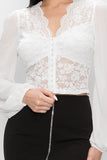 Bell Sleeve Lace Back Crop Top