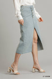 Asymmetrical Long Denim Skirt