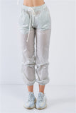 Grey Active Wear Nylon Sweatsuit Set