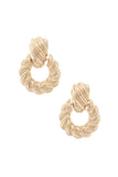Croissant Texture Metal Post Earring