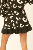 A Leopard-print Knit Mini Skirt